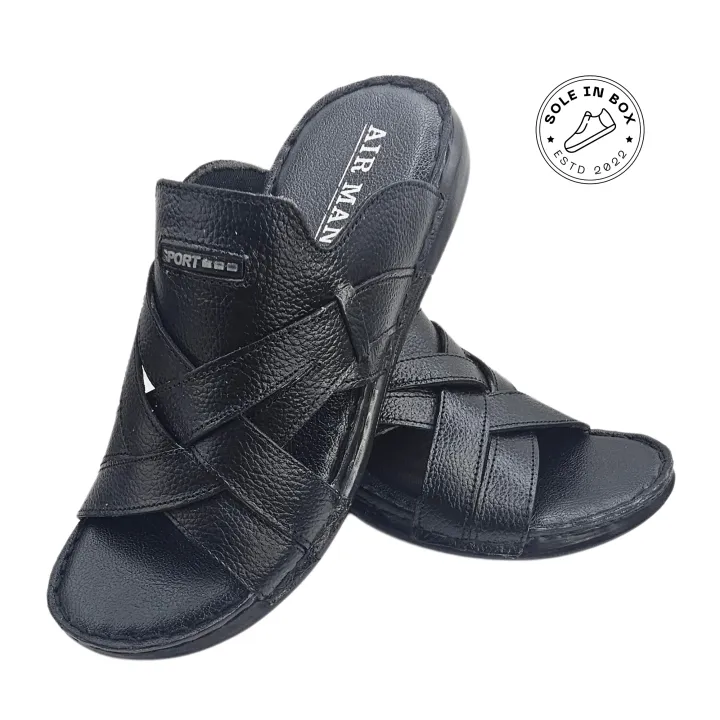 AirMan%20Fashion%20Black%20Leather%20Comfort%20Slipper%20-%20Image%204