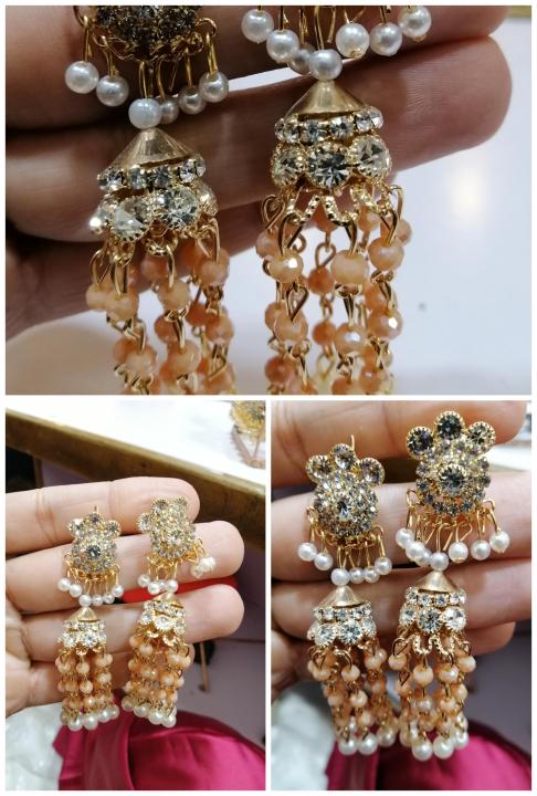 Indian earrings gold palated jhumka new style antique
