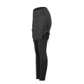 Fitness Tights High Waist Solid Color Pleated Skinny Legging Skirt. 