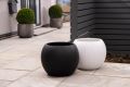 Large Round Fiberglass Decorative Planters 14 Inch Diameter Indoor-Outdoor Pots. 