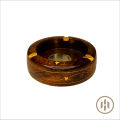 Handmade Brass Engraved Wooden Ashtray For Office & Home Decor. 