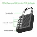 4 Digit Resettable Code Combination Lock Portable Waterproof Keyless Smart Padlock For Suitcase Gym School Locker Luggage Travel Bag Bicycle Scooter Tool Box Door Safety Security Protector Locks Anti Theft Dial Number Password High Quality Padlocks Big. 