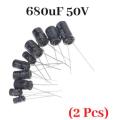 2 Pcs- 680uF 50V capacitor electrolytic capacitors. 