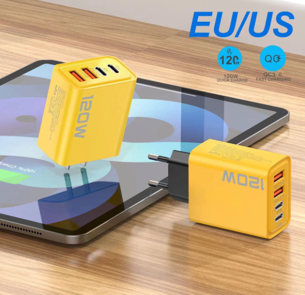 120W fast charging charger cross-border dedicated dual USB + dual Type-c multi-port US and European PD charger