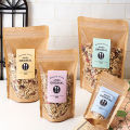 50 pcs 20x30cm Front transparent back Kraft Standup pouch for Packaging of Salt, Granula, Spices, Moringa, Dry fruits. 