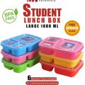 Maxware Household Student Lunch Box Large 1000ml, Lunch Box with three portions/Compartments. 