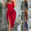 Party Dress Sleeveless Side High Split Evening Long Dress. 