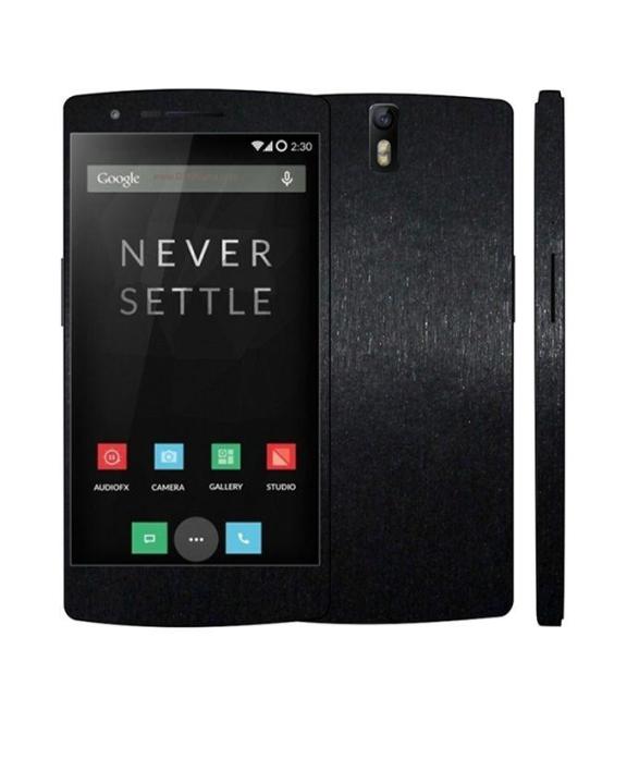 One%20Plus%201%20%20Brushed%20Metal%20Texture%20Mobile%20Skin%20-%20Black%20-%20Image%202