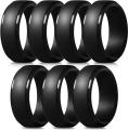 Silicone Rings for Men Step Edge Rubber Wedding Bands 10mm Wide Custom Wedding Ring Silicone Ring. 