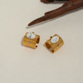 Nabest Waterproof Stainless Steel Howlite Gemstone Ring Jewelry Women 18k Gold Plated Vintage Width Open Rings. 