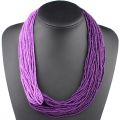 Claire Jin Handmade Small Beads Contrast Color Two Tones Necklace Women Fashion Multi Layer Vintage Necklaces Bohemian Jewelry. 