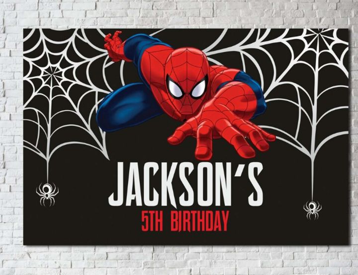 SPIDERMAN Wall Backdrop Decal, SPIDERMAN Birthday Party Boy Backdrop Vinyl Printable, Spider-Man Superhero Custom Backdrop panaflex