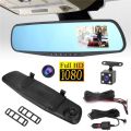 Full HD 1080P Dual Mirror Camera With 4.5″ TFT LCD Crystal-Clear Recording Vehicle Blackbox DVR Car Camera Full HD 1080P Vehicle Blackbox, Night Vision Dash Cam, G Sensor, 4.5"TFT, 32GB Support, Wide-angle lens, Motion Detection, Cyclic Recording. 