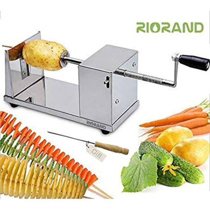 High Quality Stainless Steel Potato Slicer Manual Curly Potato Chips Vegetable Spiral Twister Cutter Machine