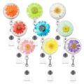 Patch Floral Daisy Epoxy Retractable Crystal Holder Resin ID Holders Clear. 