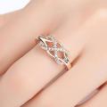 New Cubic Zirconia Crystal Infinite Love Rings For Women Fashion Design Statement Rose Gold Color Ring Wedding Jewelry. 