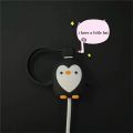 Anti-break Dust Cover Purple Winder Pvc Charging Cable Case Mobile Phone Peripherals Cute Penguin Case Penguin Winding Black. 