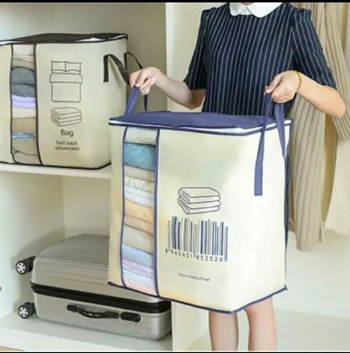 Storage%20Bag%20Large%20Jumbo%20Black%20with%20Rose%20Flower%20Design%20Bedroom%20Clothes%20Storage%20Bag,%20Non%20Woven%20Water%20Proof%20Handle%20Style%20Bag%20for%20Bedding%20and%20Clothes%20Storage%20-%20Image%203