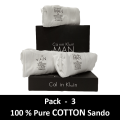 Premium Quality Brand Logo Men's Vests Pack of 3 Pure Cotton Ultimate Comfort and Relaxation. 