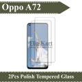 Oppo A72 Tempered Glass Screen Protector Premium High Quality Polish Glass For A72 - 2Pcs. 