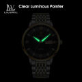 LouisWill Men's Fashion Watch Chinese English Double Calendar Watch Waterproof Luminous Watch Diamond Quartz Watch Steel Band Watch Luminous Pointer Wrist Watches for Men. 
