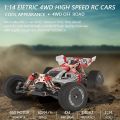 WLtoys 144001 Racing RC Cars,1:14 Scale High Speed Remote Control Car for Adults Kids, Fast RC Cars with 1 Batteries, 2.4GHz RC Buggy Off-Road Drift Car with RTR Aluminum Alloy Chassis (Red. 