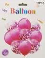 5 PINK BALLOON AND 5 CONFETTI FILLED BALLOONS ( PACK OF 10 LATEX BALLOONS ). 