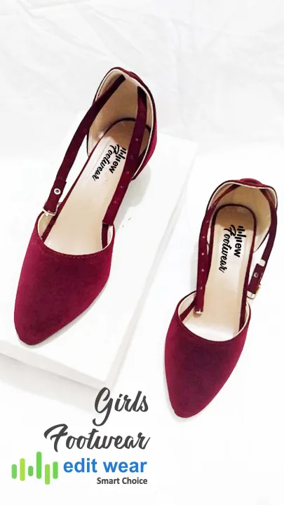 ORANGLES Stylish Heel Pump Shoes Elegant Maroon Women’s Footwear for Formal and Casual Wear - high resolution display - exposing craftsmanship - Image 2 of 2 | built for everyone | Stylish Heel Pump Shoes Elegant Maroon Women’s Footwear for Formal and Casual Wear for sale Georgia | Free Shipping ORANGLES