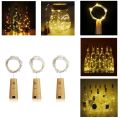 Battery Operated Cork String Light 2 Meters 20 LED Copper Wire Warm White Fairy Lights Cork Light Fits All Bottle Shape. 