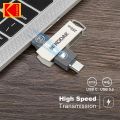 KODAK Type-C Dual USB 3.2 Flash Drive K273 128GB 256GB Memory Stick Pendrive 256GB 64GB U Disk. 