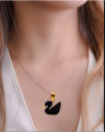 Gold Chain With Beautiful Black Duck Necklace Jewellery For Girls Stylish - Gold Chain Neck Statement Collar Chains Shining Female Korean Jewellery. 