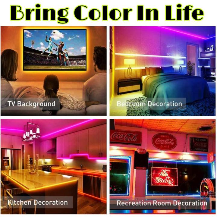 RGB Led Lights for Bedroom, 15 Feet Led Strip Lights RGB LED Strip Color changing Flexible Rope Lights with Remote Control Best Quality RGB Led Strip Light for Home Decoration Complete kit with 12V Adapter