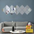 6 pieces Square Mirror Self Adhesive For Wall Decor - Antique Gifts Center. 