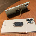 For OPPO Reno2 F / OPPO Reno 2F Back Cover + Rhinestone Ring Holder Stand Shiny Plating Square Bumper Girls Phone Case Soft TPU Silicone Shockproof Protective Cover. 