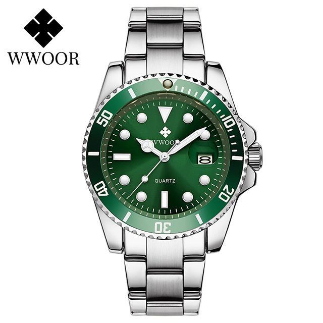 WWOOR brand fashion business, luxury, 30ATM waterproof, with date, quartz men's watch
