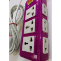 MILLAT Power Extension with 9 Sockets (6 simple + 3 universal sockets) with 3 meters long Copper wire - Made by Millat. 