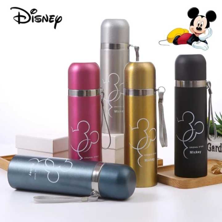 Imported Best Quality Mickey Mouse Sketched Stainless Steel Water Bottle for Hot & Cold Water, Vacuum Flask for School Kids, Boys and Girls - 500ml.
