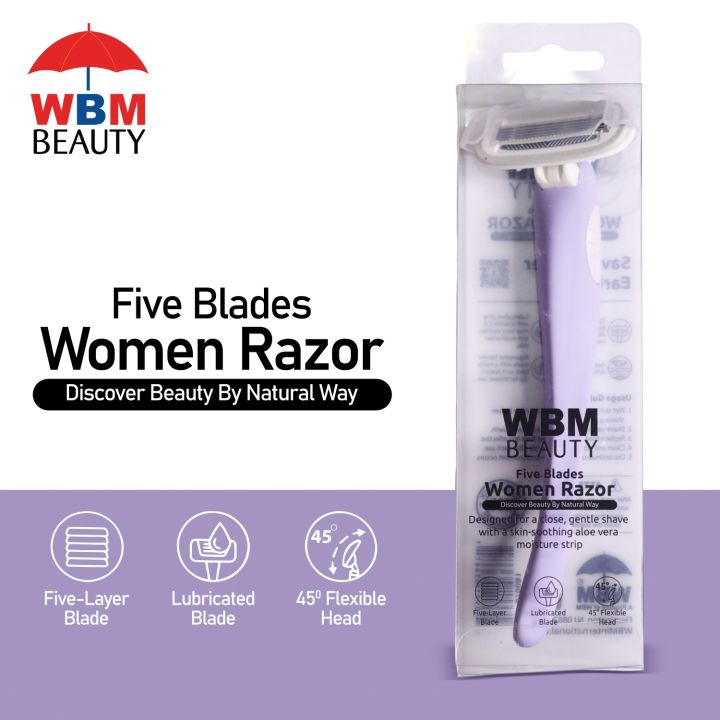 WBM Soft Women Body Razor | 5 Blades Razor for Women | Flexible & Replaceable Women Razor