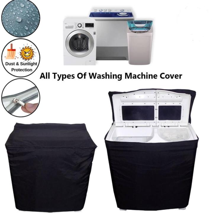 Machine Cover100% Waterproof TWIN TUB Washing Machine Cover -DOUBLE TUB Top Loader Automatic / Semi Auto All Brands Supported Durable Oxford Polyester - Washer and Dryer Covers for Sheds, Garages, Balcony 7KG-8KG-9KG-11KG-12KG-15KG washing machine cover d