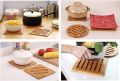 2pc Bamboo Wood Heat Pads Trivet Mat Set, Kitchen Wood Hot Pads Trivet, Heat Resistant Pads for Hot Dishes/Pot/Bowl/Teapot/Hot Pot Holders, Anti-Hot Non-Slip Durable,Square and Round. 