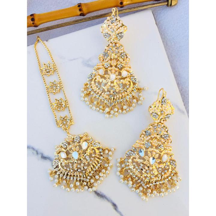 Fashion%20Nauratan%20Earrings%20With%20Mang%20Tikka%20Set%20Imitation%20Jewelry%20For%20Girls%20&%20Women%20Stylish%20Wedding%20and%20Party%20Jewellery%20Silver%20Earrings%20Set%20-%20Image%203