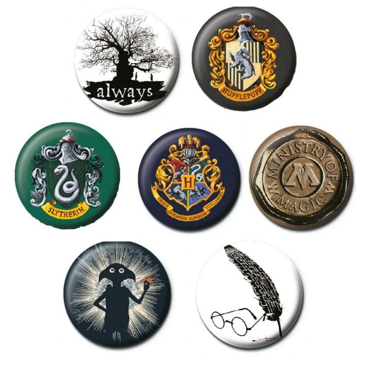 HARRY POTTER BUTTON BADGE PACK OF 6