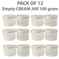 Pack of 12 Empty Cosmetic Containers Cream Pot Jar Refillable Plastic 100 gram. 