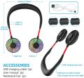 Hanging Neck Fan, Mini USB Rechargeable Dual Window Personal Fan Portable with Perfume Tank for Indoor Outdoor Traveling. 