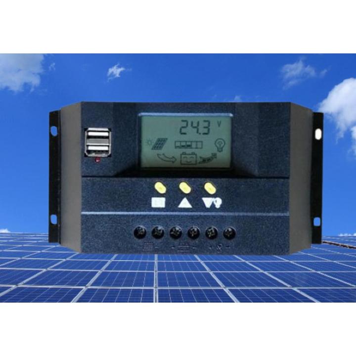 PWM Solar Controller 30A with and without Dual USB sockets and Capacity of 12V 24V and LCD Display