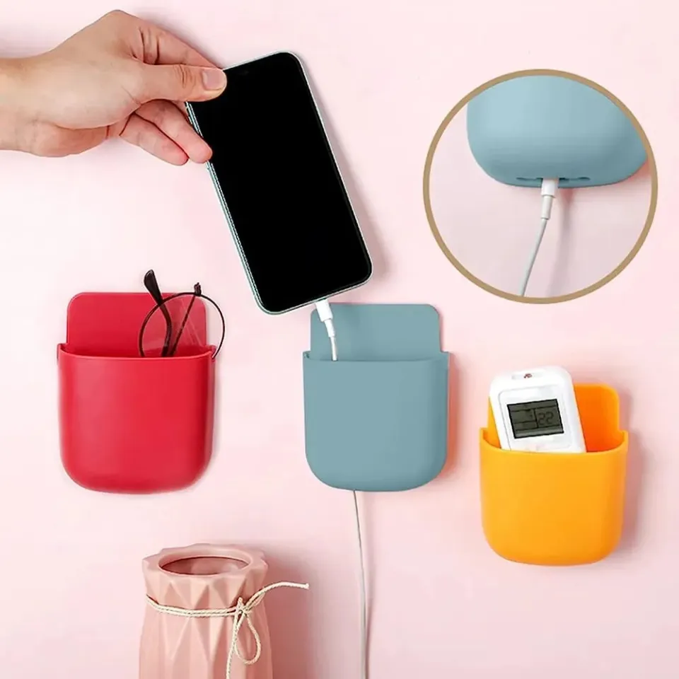 Phone Charging Wall-Mounted Storage Box Mobile Plug Holder TV Air
