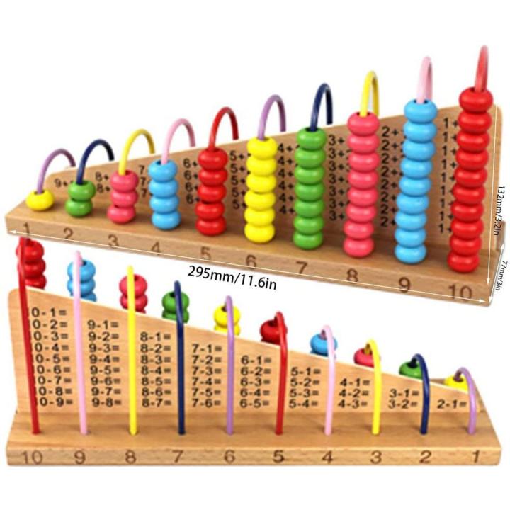 Wooden Abacus Calculation Mathematics Shelf Toy for Kids Pre School Kids Teaching Aid Counting and Stacking Wooden Math Toy
