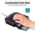 USB F6 Keyboard One-handed Wired 39 Keys Luminous Gaming Keyboards For Tablet Colorful Ergonomics Gamer Keycap With Hand Rest. 