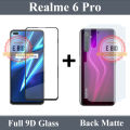 Realme 6 Pro Full Black 9D5D6D10D11D21D Tempered Glass Screen Protector Full Glue Edge To Edge + Back Matte Protector Soft Skin Sheet Soft Film Protection For Realme 6 Pro. 