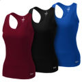 Flush Women's Tank Top Ribbed Yoga Racerback Long Tight Fit Gym Shirt Activewear Clothes Maroon. 